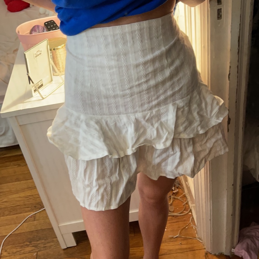 NWT Princess Polly Ruffled White Mini skirt - Picture 3 of 3